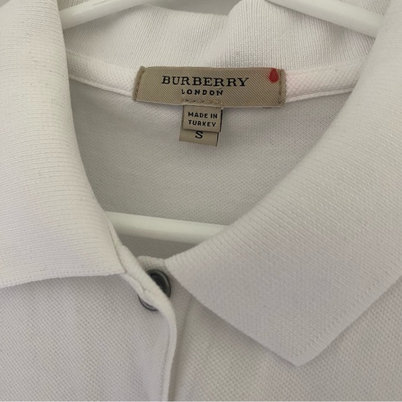 Vintage Burberry London Long Basic White Short Sleeves Top Size S - Picture 3 of 9